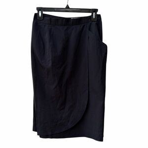 Femina Sophia Black Pencil Faux Wrap Skirt One Pocket Lined Women Size XS/S